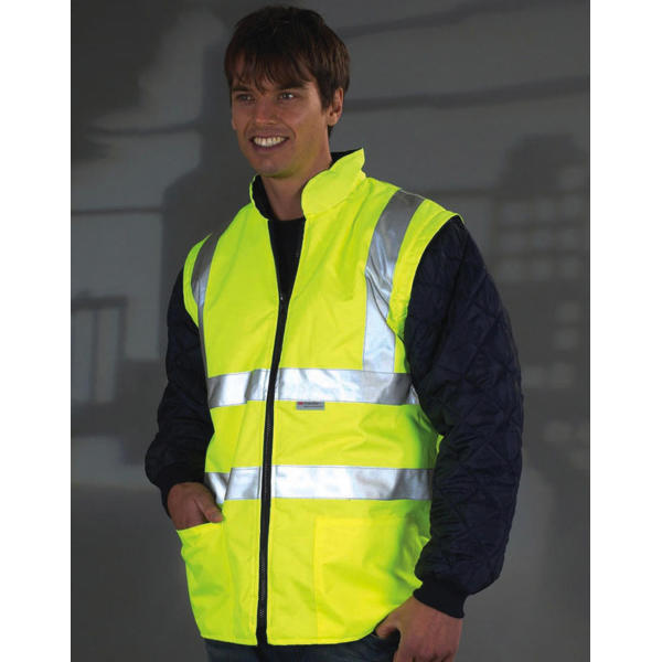 Fluo Quilted Jacket with Zip-Off Sleeves