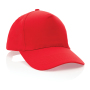 Impact 5 panel 190gr Recycled cotton cap with AWARE™ tracer, red