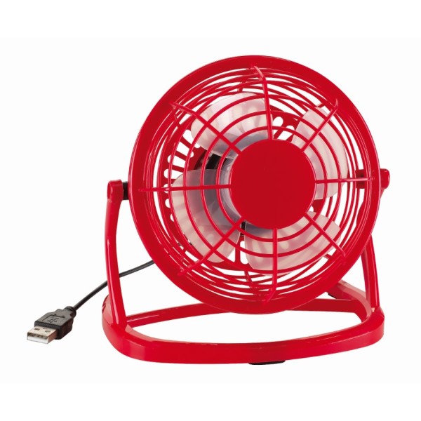 Verstelbare USB-ventilator NORTH WIND - rood