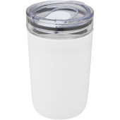 Bello 420 ml glas krus med ydervæg i genbrugsplast - Hvid