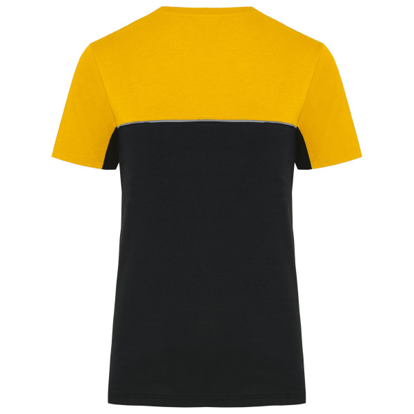 Ecologisch en tweekleurig uniseks T-shirt met korte mouwen Black / Yellow XXL