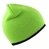 Soft Feel Cuffless Reversible Beanie - Lime/Black - One Size