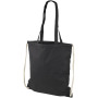 Eliza 240 g/m² cotton drawstring bag 6L - Solid black