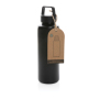 RCS certified recycled PP water bottle with handle, black