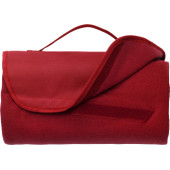 Fleece deken (165 gr/m²) met draagband rood