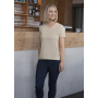 TF 5 Ladies' Workwear T-Shirt Casual-Flair, from Sustainable Material , 51% GRS Certified Recycled Polyester / 46% Conventional Cotton / 3% Conventional Elastane - sand - 2XL