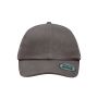 MB6223 6 Panel Heavy Brushed Cap donkergrijs one size