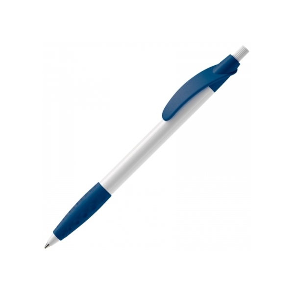 Balpen Cosmo grip hardcolour - Wit / Donker Blauw