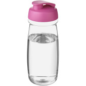 H2O Active® Pulse 600 ml sportflaska med uppfällbart lock - Transparent/Rosa