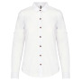Damesoverhemd van linnen met lange mouwen White XL