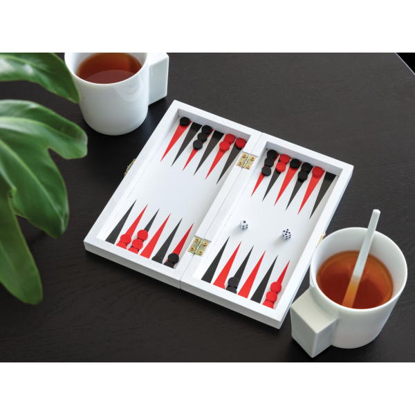 Luxe 3-in-1 bordspel in houten doos, wit