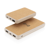 Kurk en tarwestro 8000 mAh 5W draadloze powerbank, khaki