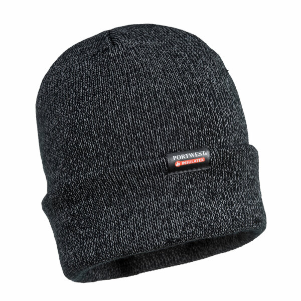 Reflective Knit Hat, Insulatex Lined Black