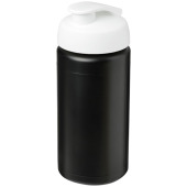 Baseline® Plus grip 500 ml sportflaska med uppfällbart lock - Svart/Vit