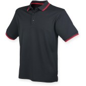 Men's Coolplus® Tipped Polo Shirt Black / Red S