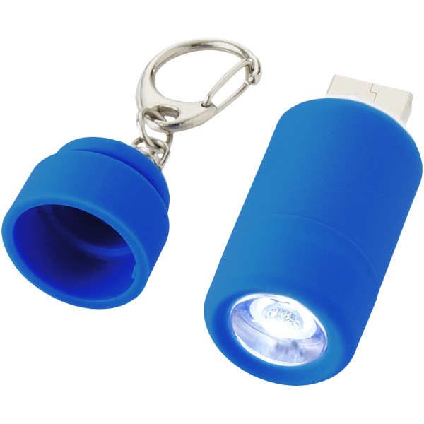 Avior oplaadbaar LED USB sleutelhangerlampje - Lichtblauw
