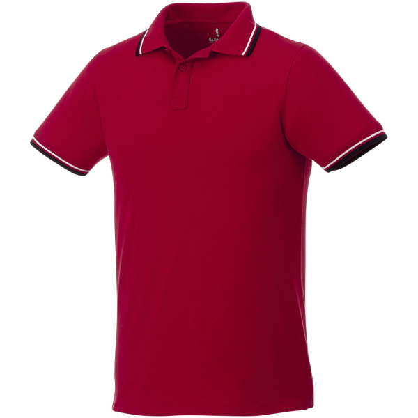 Fairfield short sleeve men's polo with tipping - Red - L