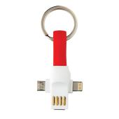 3-in-1 sleutelhanger kabel, rood