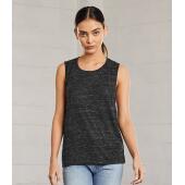 Bella Ladies Flowy Scoop Muscle Tank Top, Black Marble, L, Bella+Canvas