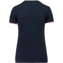 Dames-t-shirt piqué V-hals Navy / Red / White XS