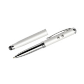 Touch pen Quattro met lampje en pointer Wit