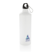 XL aluminum sportfles met karabijnhaak, wit
