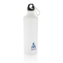 XL aluminium waterbottle with carabiner, white