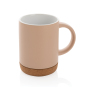 Ceramic mug with cork base, brown