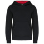 Kinder hooded sweater met gecontrasteerde capuchon Black / Red 8/10 jaar