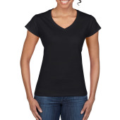 Gildan T-shirt V-Neck SoftStyle SS for her 426 black L