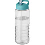 H2O Active® Treble 750 ml sportfles met tuitdeksel - Transparant/Aqua blauw