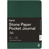Karst® A6 lommedagbog i stenpapir — blank - Mørkegrøn