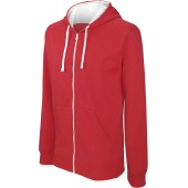 Men's contrast hooded full zip sweatshirt Red / White M