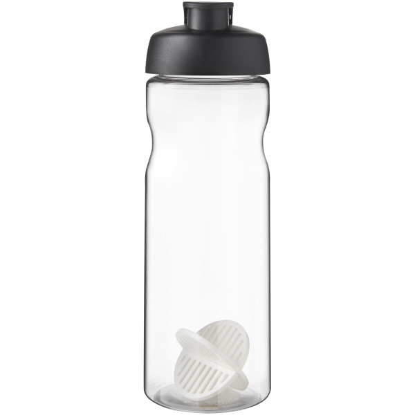 H2O Active® Base 650 ml shaker bottle - Solid black/Transparent