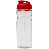 H2O Active® Base 650 ml sportfles met flipcapdeksel - Transparant/Rood