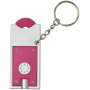 Allegro LED sleutelhanger met munthouder en lampje - Magenta/Zilver