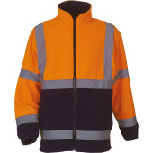 Signalisatie zwaar fleece jack Hi Vis Orange / Navy M