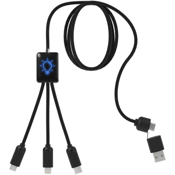 SCX.design C28 5-in-1 extended charging cable - Blue/Solid black