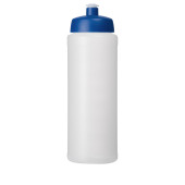 Baseline® Plus grip 750 ml sportfles met sportdeksel - Transparant/Blauw