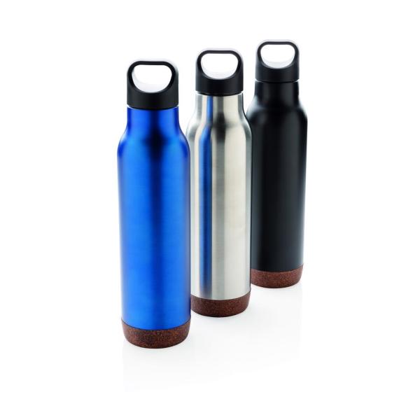 Cork leakproof vacuum flask, silver