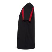 AWDis Cool Contrast Wicking T-Shirt, Jet Black/Fire Red, L, Just Cool