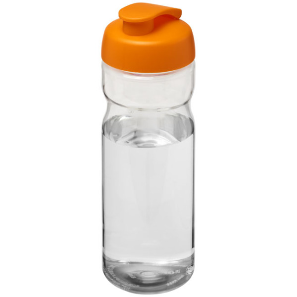 H2O Active® Base 650 ml sportfles met flipcapdeksel - Transparant/Oranje