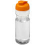 H2O Active® Base 650 ml sportfles met flipcapdeksel - Transparant/Oranje