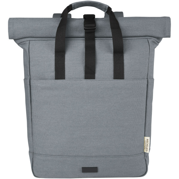 Joey 15” GRS recycled canvas rolltop laptop backpack 15L - Grey