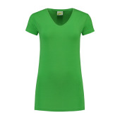 L&S T-shirt V-neck cot/elast SS for her lime L