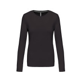 Dames T-shirt ronde hals lange mouwen Dark Grey L