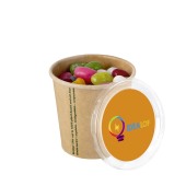 Bio karton beker jelly beans met full colour sticker Bio karton beker jelly beans met full colour sticker