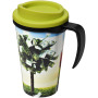 Brite-Americano® grande 350 ml insulated mug - Solid black/Lime