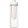 H2O Active® Vibe 850 ml drinkfles en infuser met kanteldeksel - Transparant/Wit