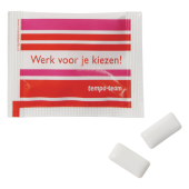 Sachet met 2 stuks kauwgom suikervrij Sachet met 2 stuks kauwgom suikervrij